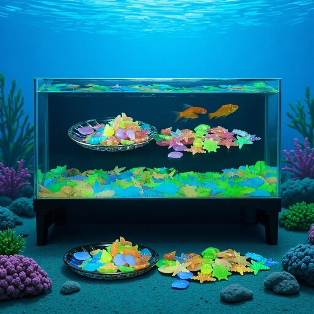 Aquarium Fish Photography - Светящиеся океанские камни, флуоресцентные ракушки, разноцветные