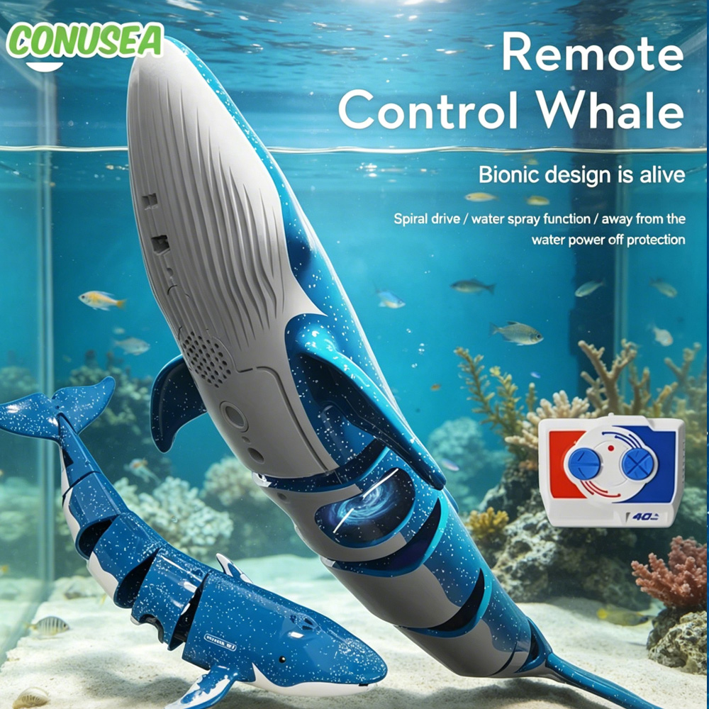 Fish Toys For Aquarium - Радиоуправляемая подводная лодка-кит, электрическая лодка-акула на